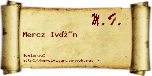 Mercz Iván névjegykártya